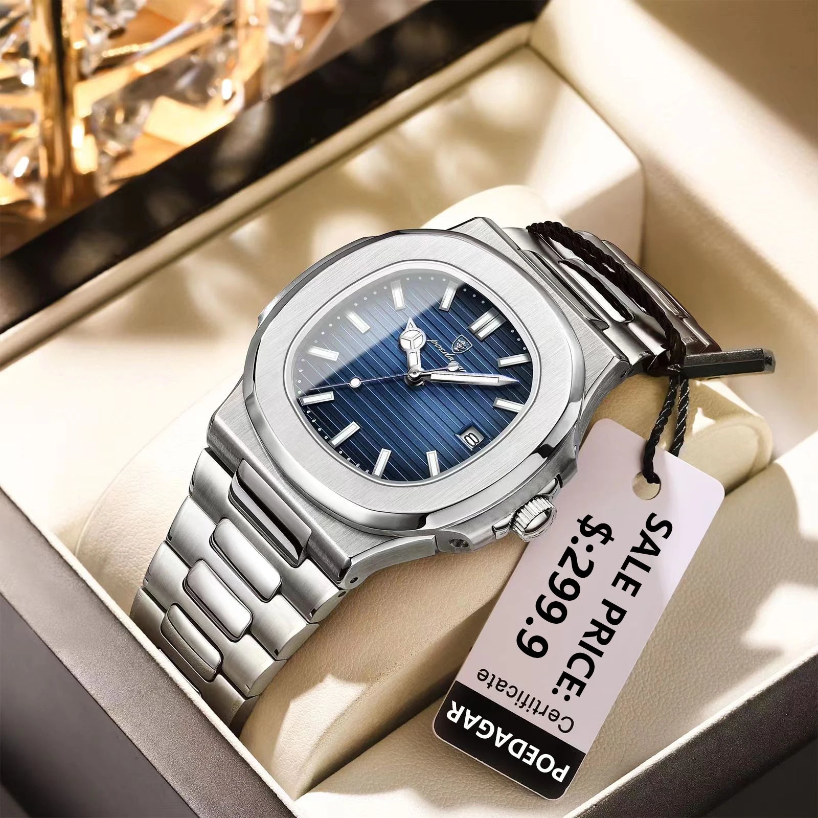 Reloj de Lujo Cuadrado Impermeable