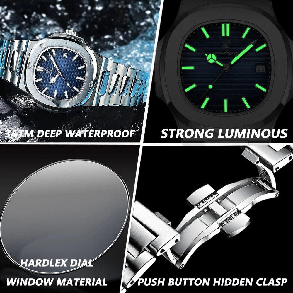 Reloj de Lujo Cuadrado Impermeable