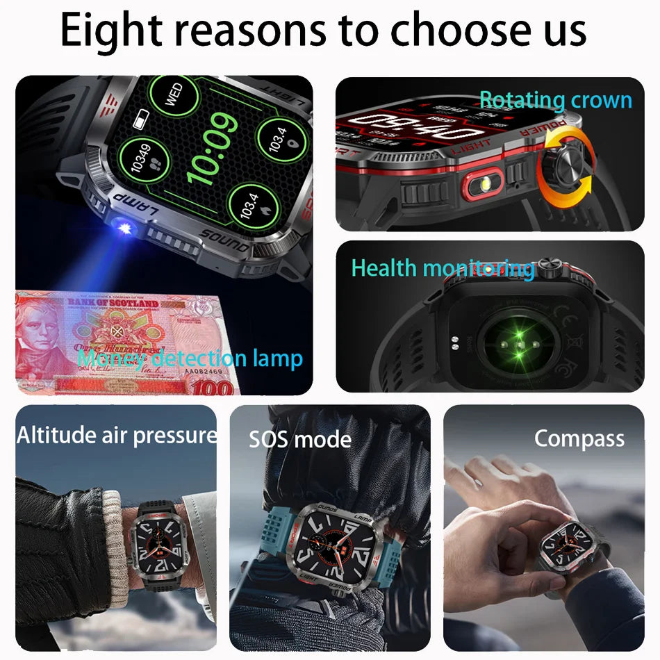 Adventure Smartwatch with Flashlight